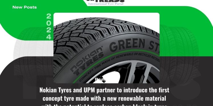 Nokian Tyres and UPM partner to introduce the first concept tyre made with a new renewable material with the potential to replace carbon black in tyres