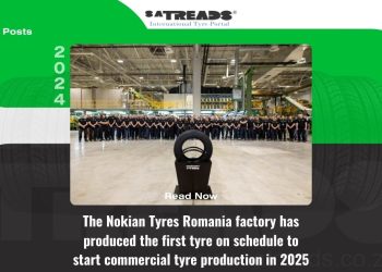 The Nokian Tyres Romania factory has produced the first tyre on schedule to start commercial tyre production in 2025