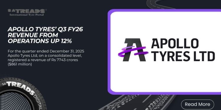Apollo Tyres’ Q3 FY26 revenue from operations up 12%